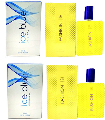 

Arochem 2 Ice Blue and 2 Fashion Perfume 100ML Each (Pack of 4) Eau de Parfum - 400 ml(For Men & Women)