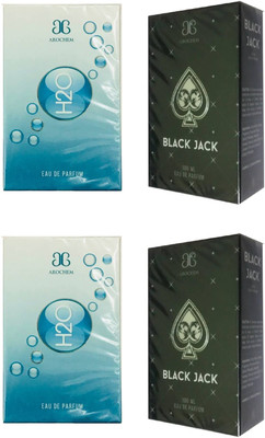 

Arochem 2 H2O and 2 Black Jack Perfume 100ML Each (Pack of 4) Eau de Parfum - 400 ml(For Men & Women)