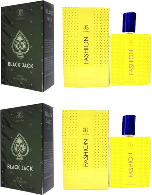 

Arochem 2 Black Jack and 2 Fashion Perfume 100ML Each (Pack of 4) Eau de Parfum - 400 ml(For Men & Women)