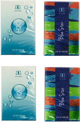 

Arochem 2 H2O and 2 Blue Star Perfume 100ML Each (Pack of 4) Eau de Parfum - 400 ml(For Men & Women)