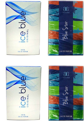 

Arochem 2 Ice Blue and 2 Blue Star Perfume 100ML Each (Pack of 4) Eau de Parfum - 400 ml(For Men & Women)