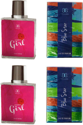 

Arochem 2 Charming Girl and 2 Blue Star Perfume 100ML Each (Pack of 4) Eau de Parfum - 400 ml(For Men & Women)