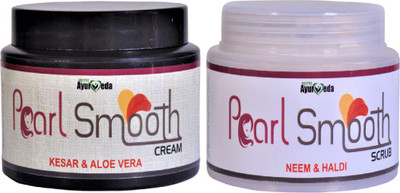 

Dayitva Ayurveda Pearl Smooth Kesar & Aloe Vera Cream and Neem & Haldi Mild Scrub(200 g)