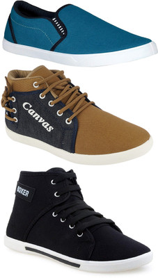 Chevit Combo Pack of 3 Casual Shoes (Sneakers Shoes) Canvas Shoes For Men(Multicolor)