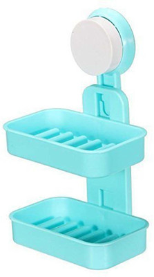 

Vpllex Double Layers Soap Box Bathroom Soap Dish Sucker Holder(Multicolor)