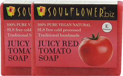 

Soulflower Juciy Red Tomato Soap Set of 2(300 g, Pack of 2)