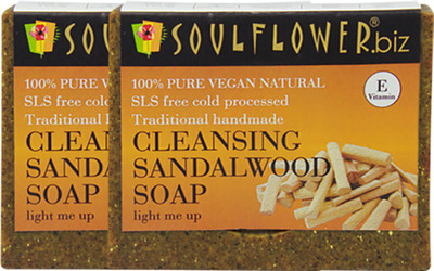 

Soulflower Cleansing Sandalwood Soap Set of 2(300 g, Pack of 2)