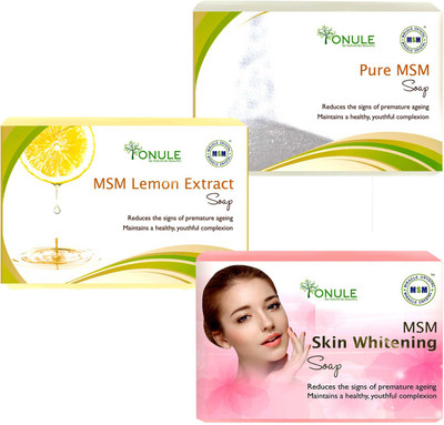 

Ionule Pure MSM For Natural Beauty, MSM Lemon Extract And MSM Skin Whitening Soap Pack of 3(300 g, Pack of 3)