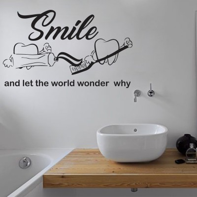 Wallzone 90 cm Smile Removable Sticker(Pack of 1)