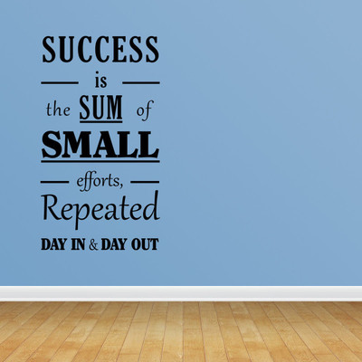 marvellous 80 cm m_successissumofthesmallefforts Self Adhesive Sticker(Pack of 1)