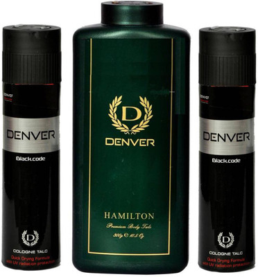 

Denver Talc Hemilton 300g + BlacKCode 100g x 2 COLOGNE PREMIUM QUALITY BODY TALC(500 g)