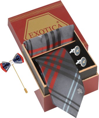 EXOTICA FASHIONS Checkered Tie(Pack of 4)