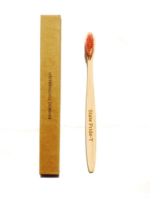 

State Pride-T Nylon Bamboo pack of 1 Medium Toothbrush