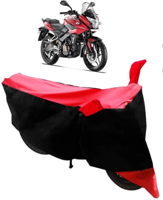 KAROBAR Two Wheeler Cover for Bajaj(Pulsar 135 LS DTS-i, Black, Red)