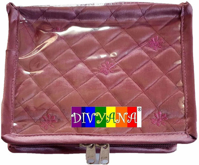 

DIVYANA Purple Fabric Laminated Satin Jewellery Box for Women Jewellery Box, Accessories Bag, Multipurpose Bag, Travel Bag, Vanity Bag Vanity Box(Purple)