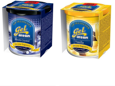 areon Black Crystal & Vanilla Car Freshener Gel Black Crystal & Vanilla Gel Can(2 x 80 g)