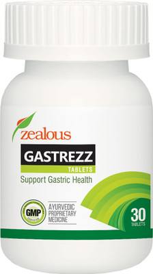 

zealous health GASTREZZ, gastritis, peptic ulcer, belching, acidity, 30 tablets(15 g)