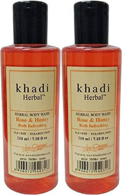 

Khadi Herbal Rose & Honey Bath Refreshing Body Wash, SLS Parabin Free- Pack of 2(210 ml, Pack of 2)