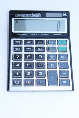 Ekta 12 DIGIT - 12 DIGIT DISPLAY CT-912GC - BIG SIZE - 2 POWER MODE - CRYSTLE CLEAR PLASTIC KEY - CHECK & CORRECT CALCULATOR Financial  Calculator(12 Digit)