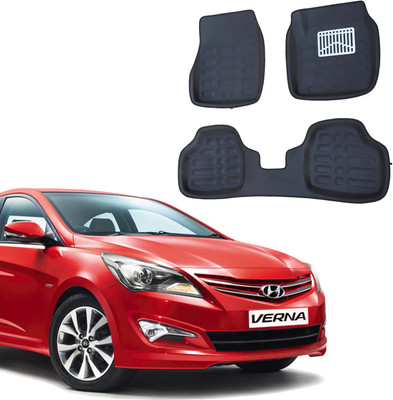 Dapidx Plastic 3D Mat For  Hyundai Verna(Black)