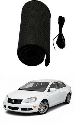 AYW Hand Stiched Steering Cover For Maruti Kizashi(Black, Leather)