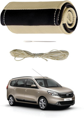 AYW Hand Stiched Steering Cover For Renault Lodgy(Beige, Brown, Leather)