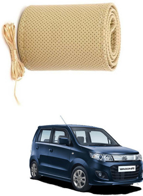 AYW Hand Stiched Steering Cover For Maruti WagonR Stingray(Beige, Leather)
