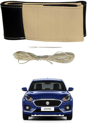 AYW Hand Stiched Steering Cover For Maruti New Swift(Black, Beige, Leather)