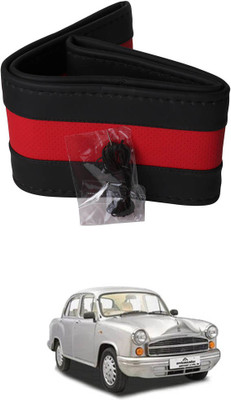 AYW Hand Stiched Steering Cover For HM Ambassador 2.0D(Black, Red, Leather)