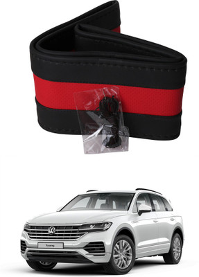AYW Hand Stiched Steering Cover For Volkswagen Touareg(Black, Red, Leather)