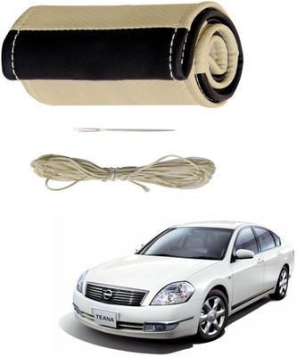 AYW Hand Stiched Steering Cover For Nissan Teana(Beige, Brown, Leather)