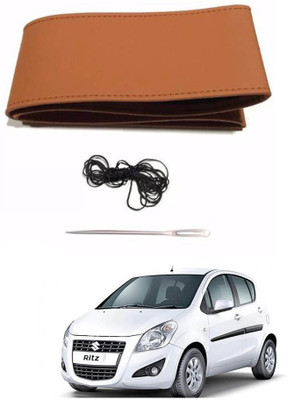 AYW Hand Stiched Steering Cover For Maruti Ritz(Tan, Leather)