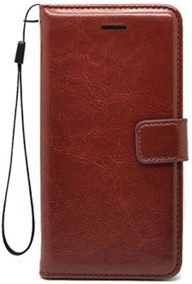 ELEF Flip Cover for Samsung Galaxy J7 Max Vintage Look Pure Leather Flip Cover with Media Stand(Brown, Grip Case, Pack of: 1)