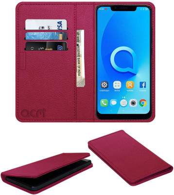 ACM Flip Cover for Alcatel 5v(Pink, Cases with Holder, Pack of: 1)