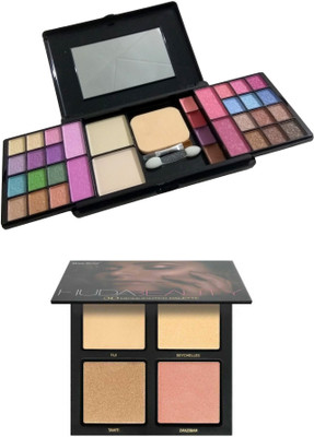 

Miss Boss Huda 3D highlighter palette and professional 6154 makeup fashion kit combo(Set of 2)