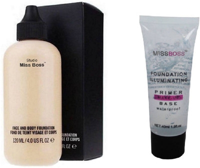 

Miss Boss Huda Foundation illuminating Primer - 40 ml and Studio Perfect Finish Face & Body Foundation-120ml combo(Set of 2)