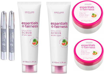

Oriflame Sweden essentials fairness scrub and Multi-Benefit Face Cream with parsoni kajal 2 pcs(Set of 6)