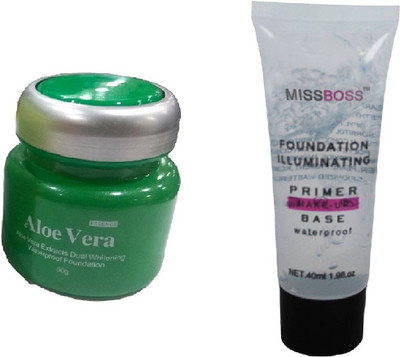 

Miss Boss Huda Foundation illuminating Primer - 40 ml and kb aloevera foundation 50gm combo(Set of 2)