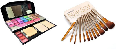 

Miss Boss set of 12 makeup naked golden brushes and professional makeup fashion kit combo(Set of 2)