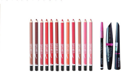 

TheTopNotch Eyebrow Pencil Black & Huda Liquid Mascara (HUDA 3in1) & MeNow Super Matte Lip Liner (Set of 4)(Set of 4)