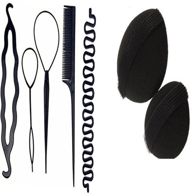 

shivnath enterprises hair diy kit tosy braid and puff maker base volumizer[pack 7pcs](Set of 7)