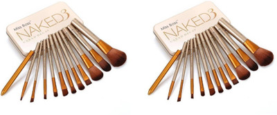 

Miss Boss 12 pcs of professional long lasting naked golden brushes (2 set) combo(Set of 2)