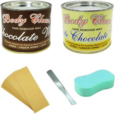 

Body Clean Chocolate and White Chocolate wax with 70 Strips, Applicator & Sponge.(Set of 5)