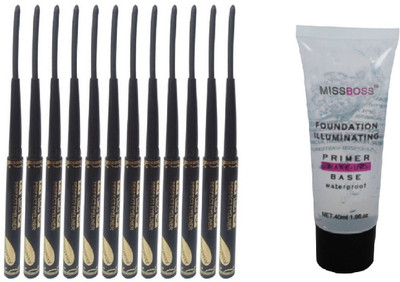 

Miss Boss Foundation illuminating Primer - 40 ml and Long Lasting 12 rich color eyeliner combo(Set of 2)
