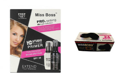 

Miss Boss gel eyeliner with brush 6.0 gm and kb HD STUDIO PROFESSIONAL PREP+SET MAKEUP COMBO (1 PRIMER 1 FIXER) (Set of 2) Primer - 100 ml combo(Set of 2)