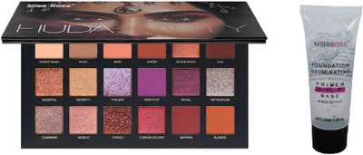 

Miss Boss Huda Foundation illuminating Primer - 40 ml and huda desert dusk palette eyeshadow combo(Set of 2)