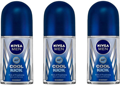 

Nivea Men Cool Kick Deodorant Roll-on - For Men(150 ml, Pack of 3)