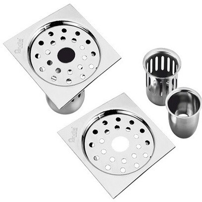 Kindle Floor Stainless Steel Push Down Strainer(5 cm Set of 1)