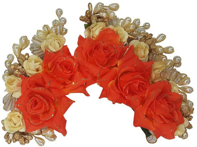 

WIZME Crown Hair Gajra For Marriage Hair Accessory Set(Orange)