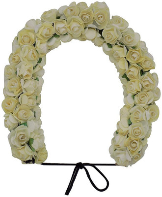 

INAAYA Partywear Flower Hair Gajra for Women and Girls for Wedding and Casual Use Hair Accessory Set(White)